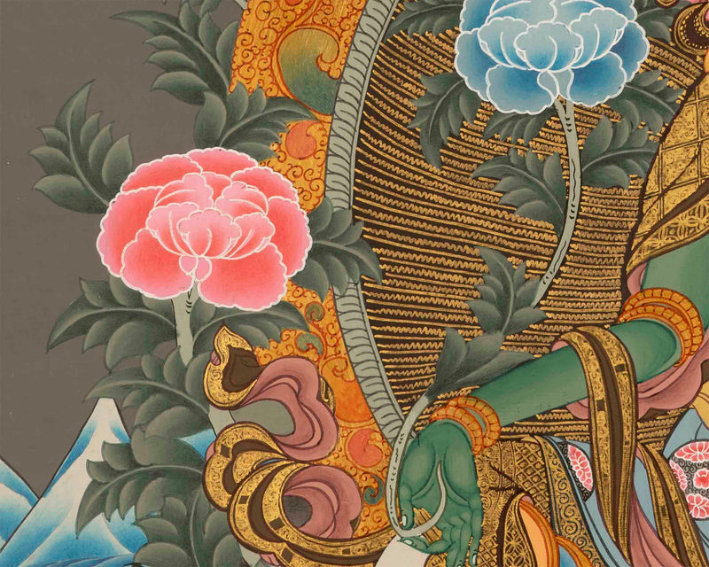 Quality Green Tara | Traditional Tibetan Thangka | Religious Wall Decoration
