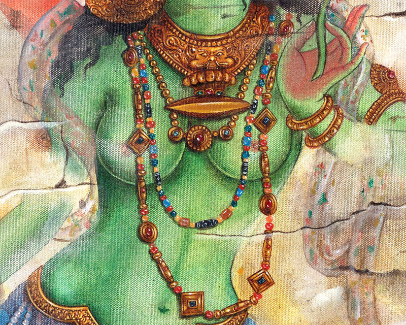 Arya Green Tara | Buddhist Thangka Print