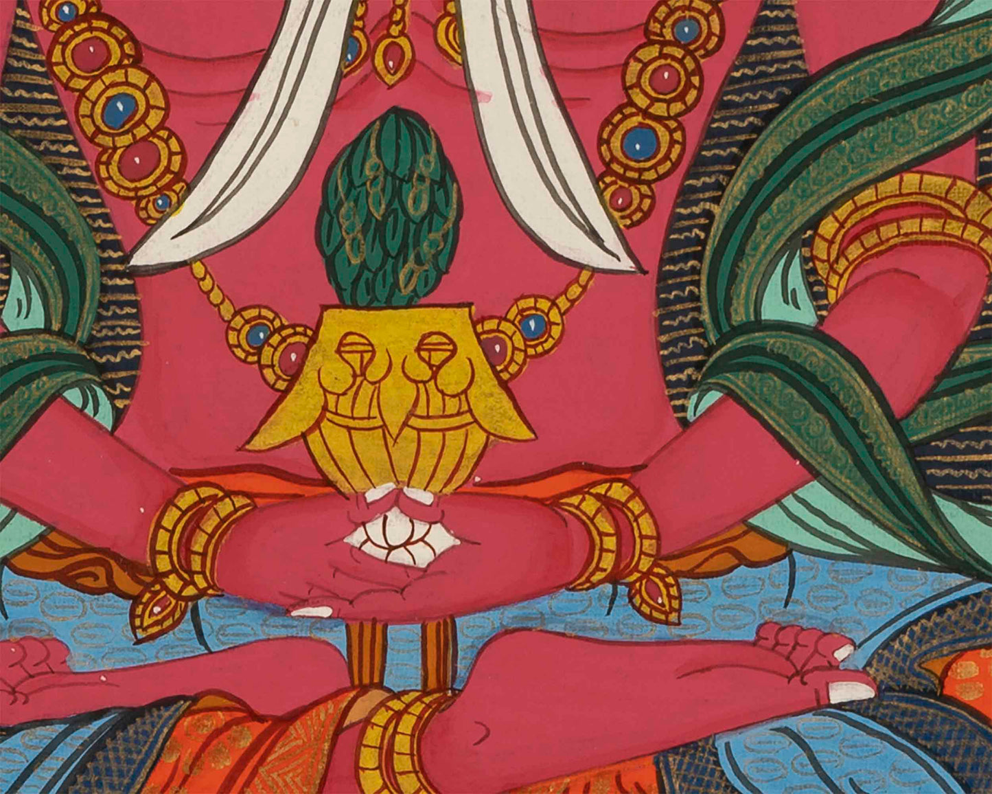 Red Amitayus Buddha Thangka | Tibetan Wall Decoration