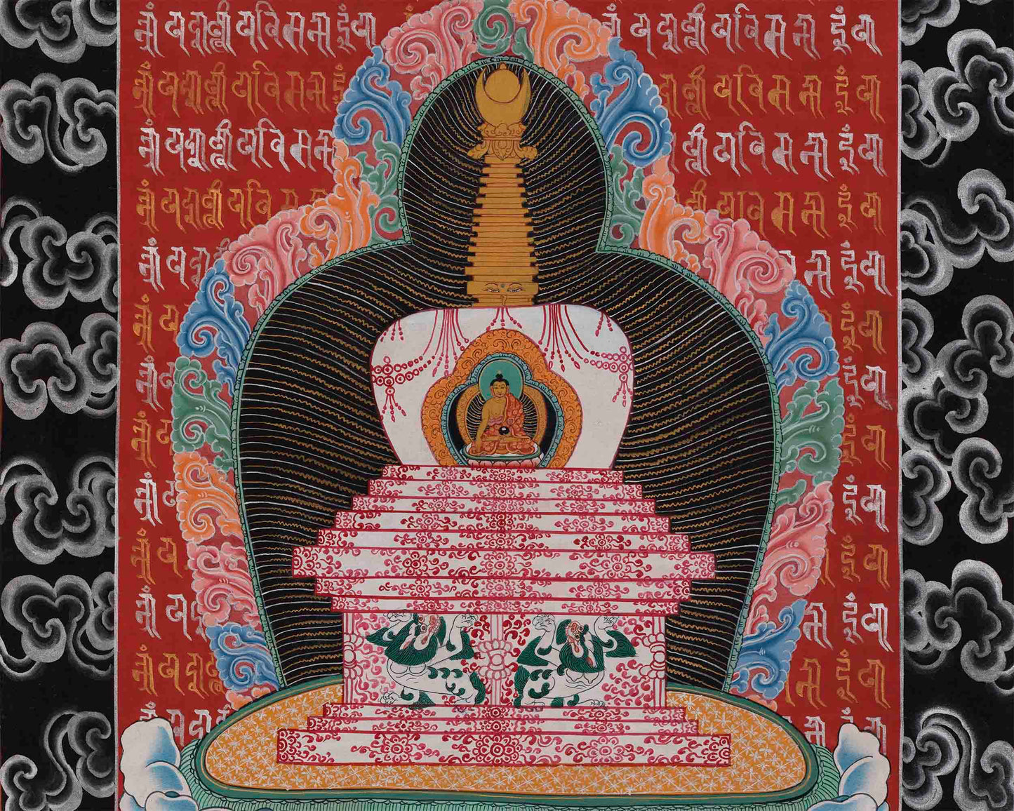 Chorten Thangka Print | Buddhist Stupa | Wall Decoration