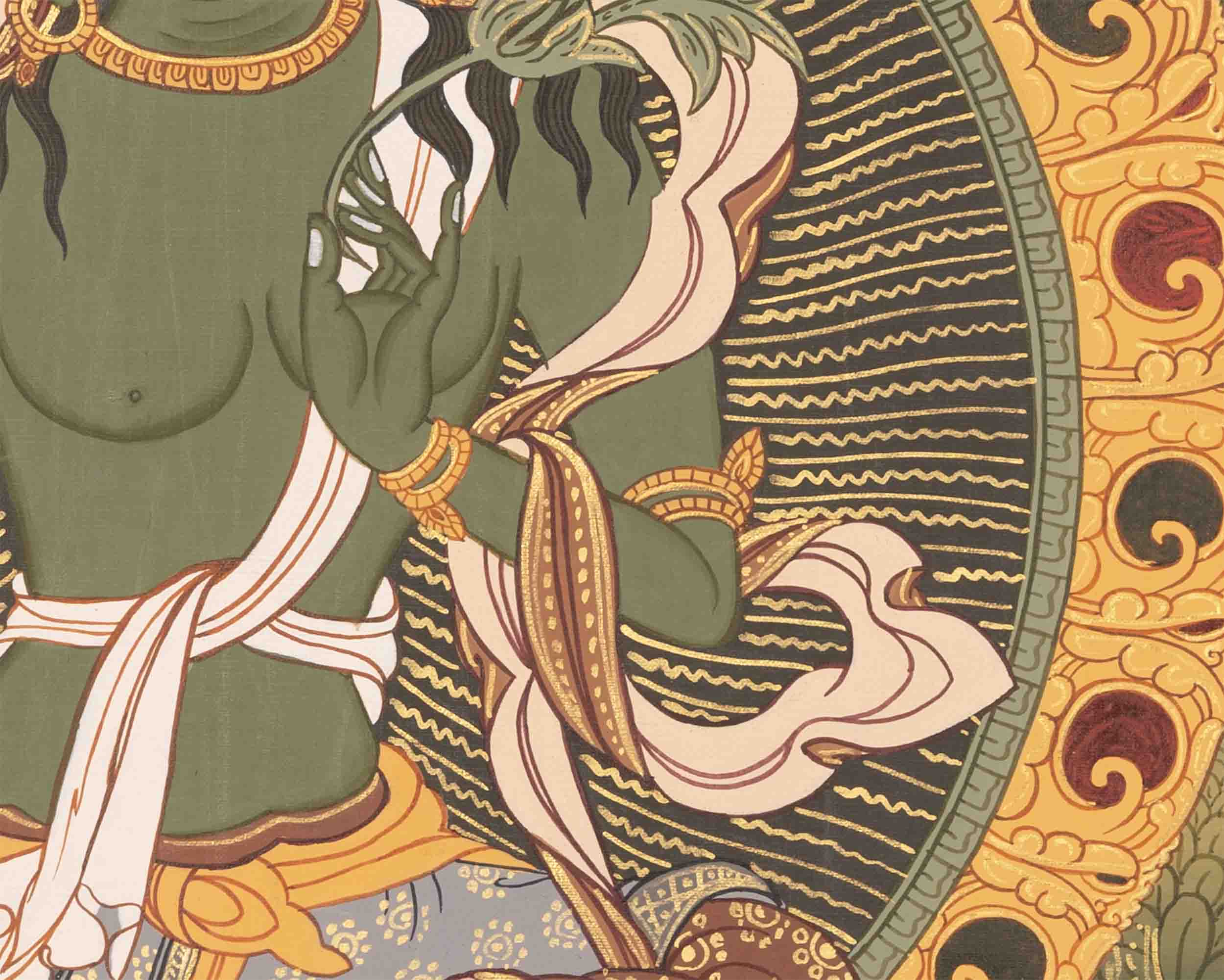 Mother Green Tara | Buddhist Thangka | Wall Decors