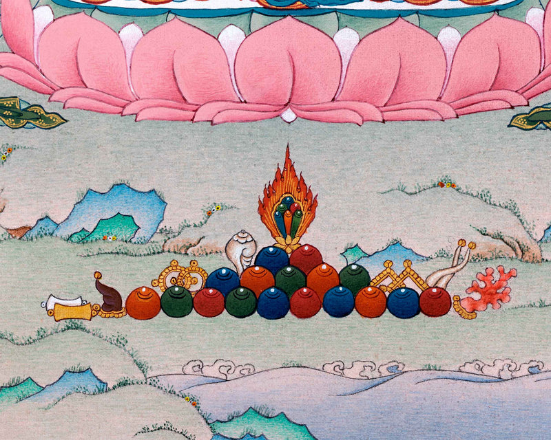 Ksitigarbha Painting | Tibetan Buddhist Art of Earth Treasury | Bodhisattva Of Great Vow