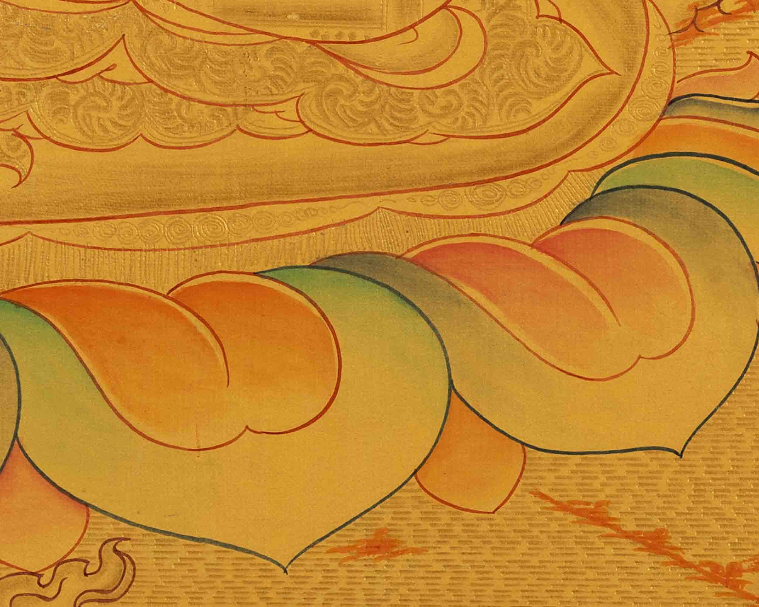 Shakyamuni Buddha Thangka | 24K Gold Painting | Wall Hanging Decors