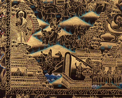 Buddha Life Story | Vintage Thangka Art | Religious Wall Decors