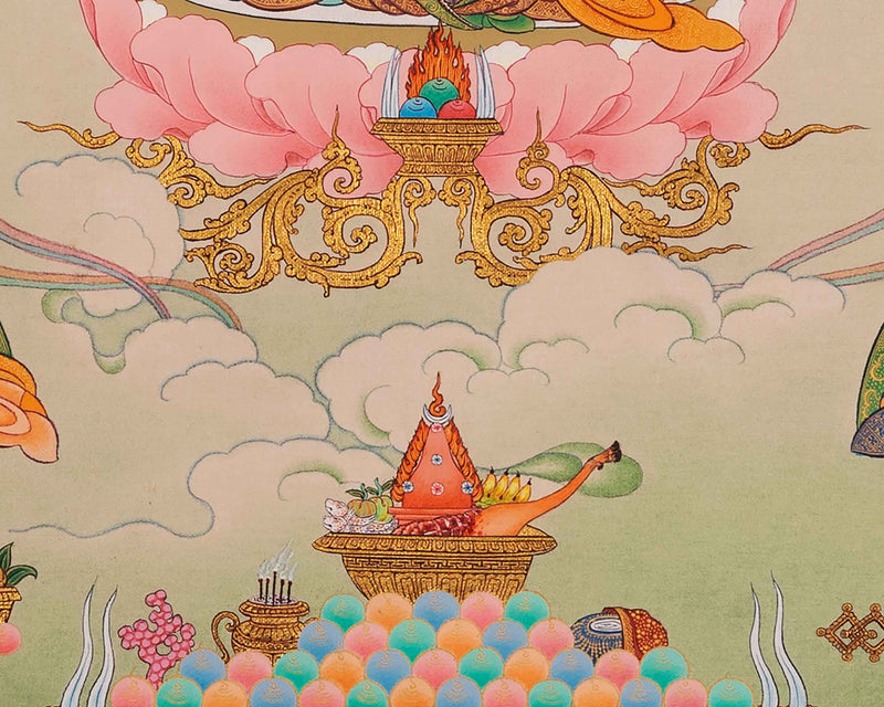 Buddha Guru Rinpoche Thangka Painting | Traditional Tibetan Buddhist Art