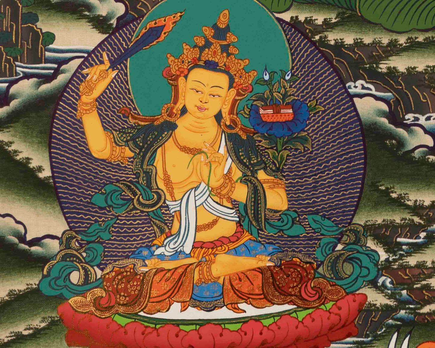 Bodhisattva Avalokitesvara Thangka | Handpainted Religious Painting