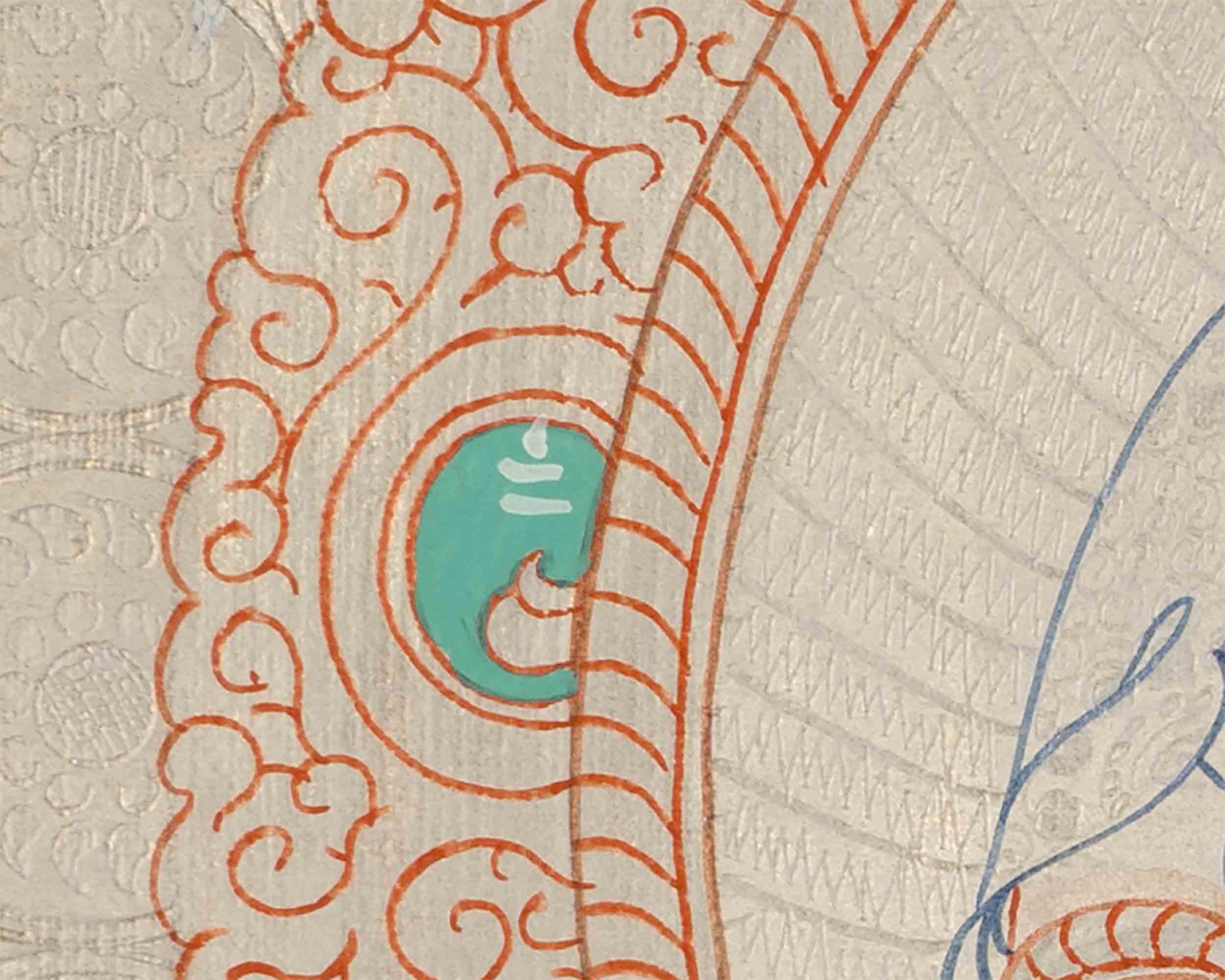Silver Vajrasattva Thangka | Religious Wall Decoration