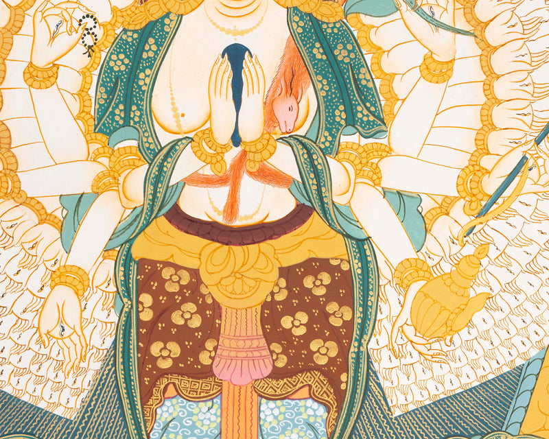 1000 Armed Avalokitsevara | Religious Buddhist Thangka | Wall Decors