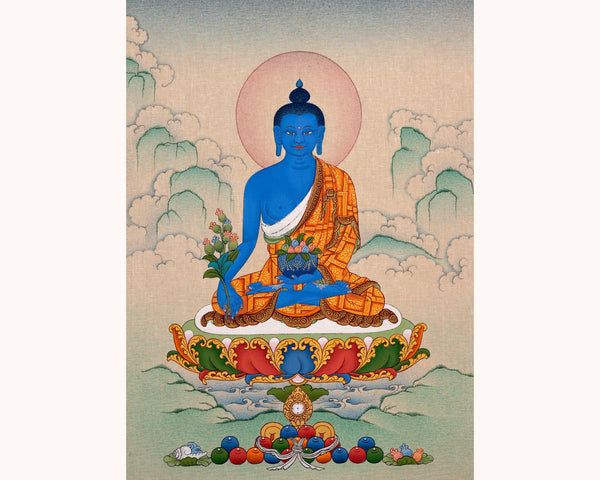 Medicine Buddha Thangka | Traditional Hand-painted Menla Thanka