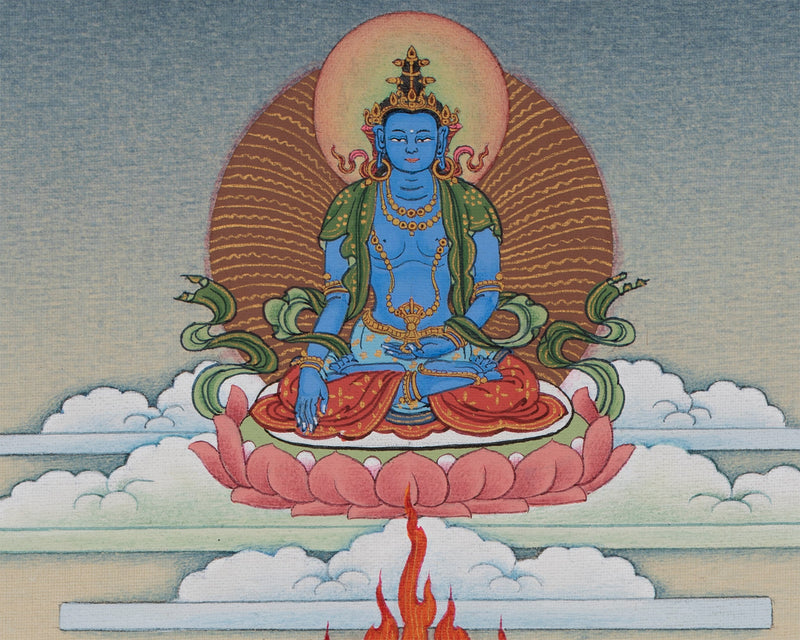 Chakrasamvara with Consort and Four Dakini Print | Tibetan Buddhist Thangka Art