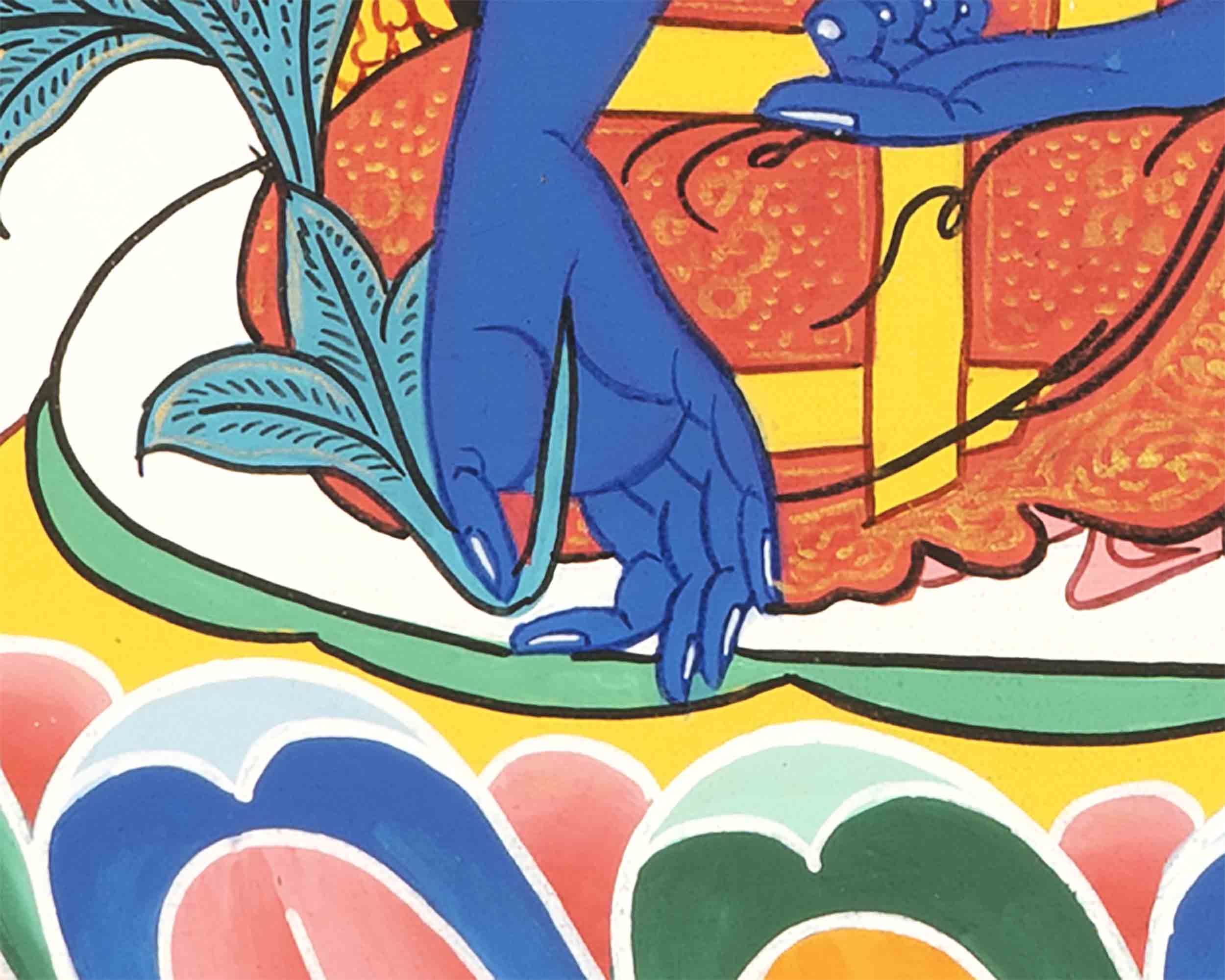 Bhaisajyaguru Thangka | Handpainted Medicine Buddha | Wall Hanging Decors