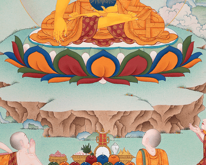 Hand-painted Buddha Shakyamuni Thangka | Karma Gardi Style Artwork on Canvas