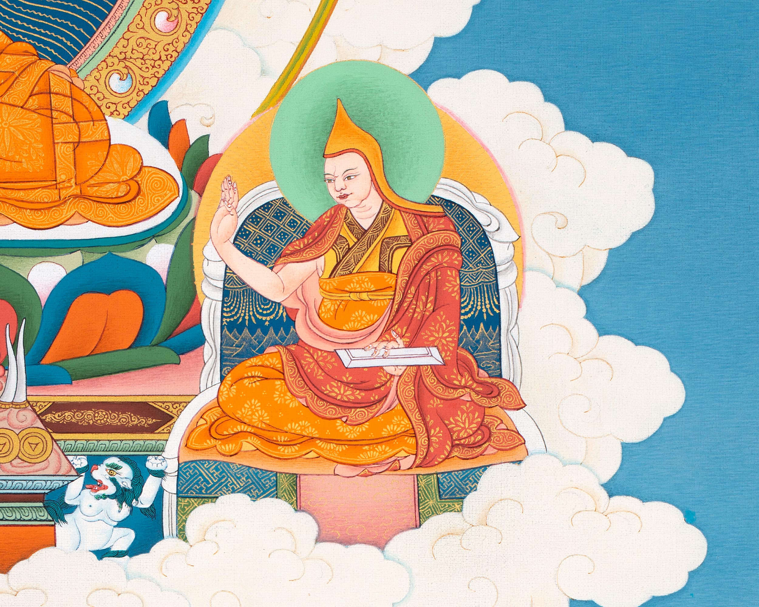 Tsongkhapa Thangka | High Quality Thangka Print