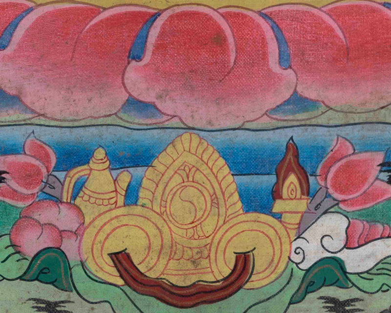 Avalokitesvara Chenresig Thangka | Oil Varnished Painting | Wall Decors