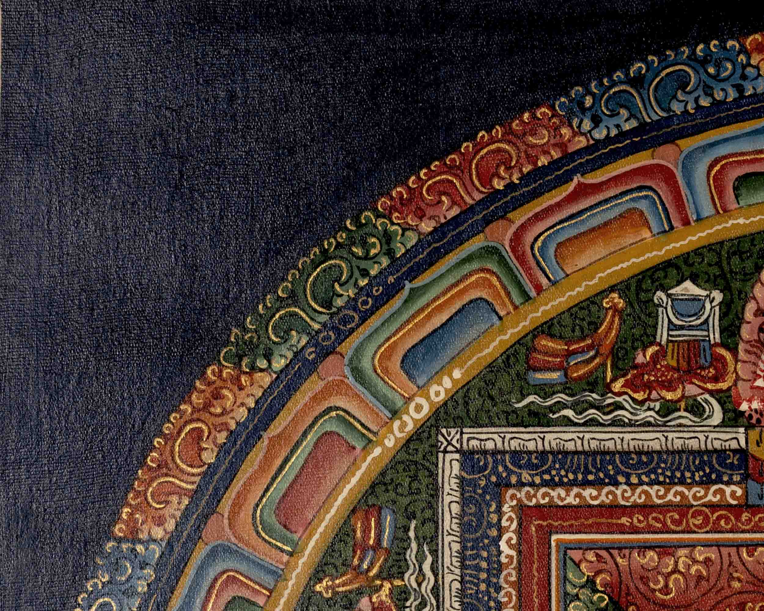 Traditional Mandala Thangka | Tibetan Handpainted Art | Religious Wall Decors