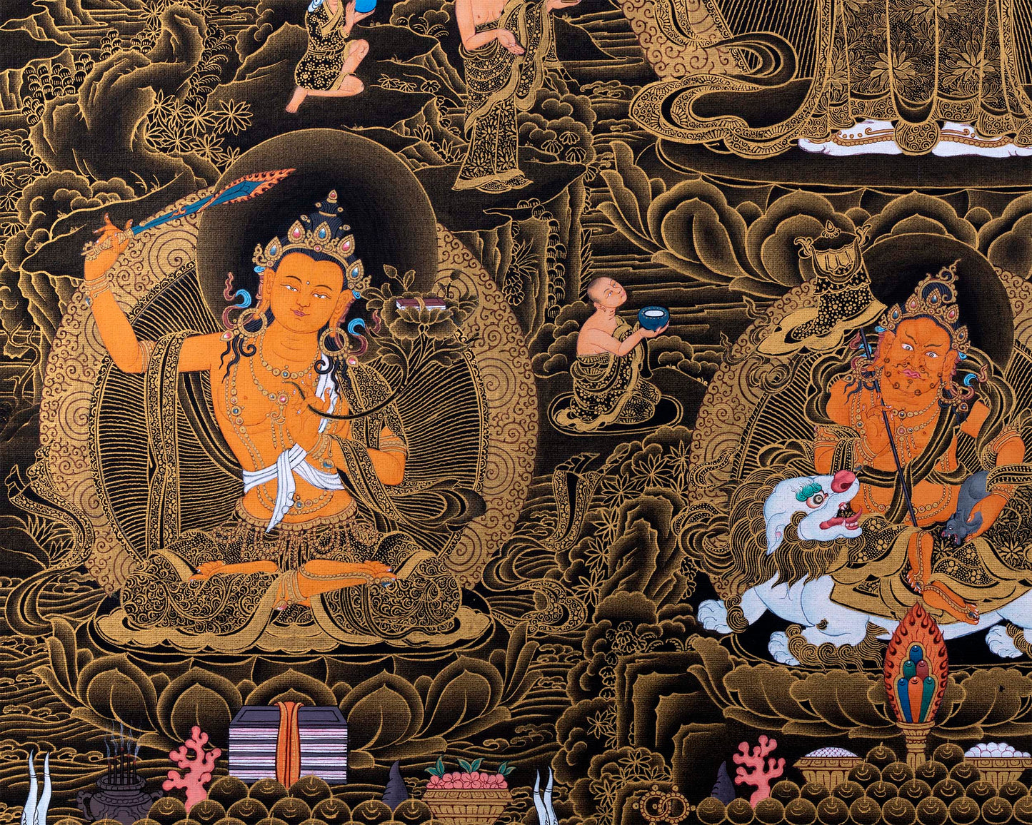 1000 armed Avalokiteshvara with Bodhisattva Thangka | Tibetan Art Prints