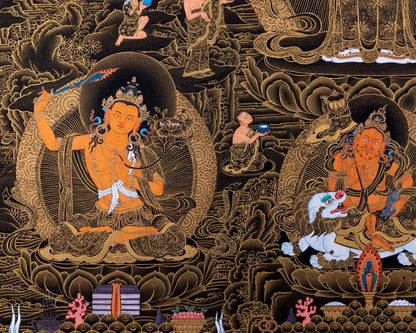 1000 armed Avalokiteshvara with Bodhisattva Thangka | Tibetan Art Prints