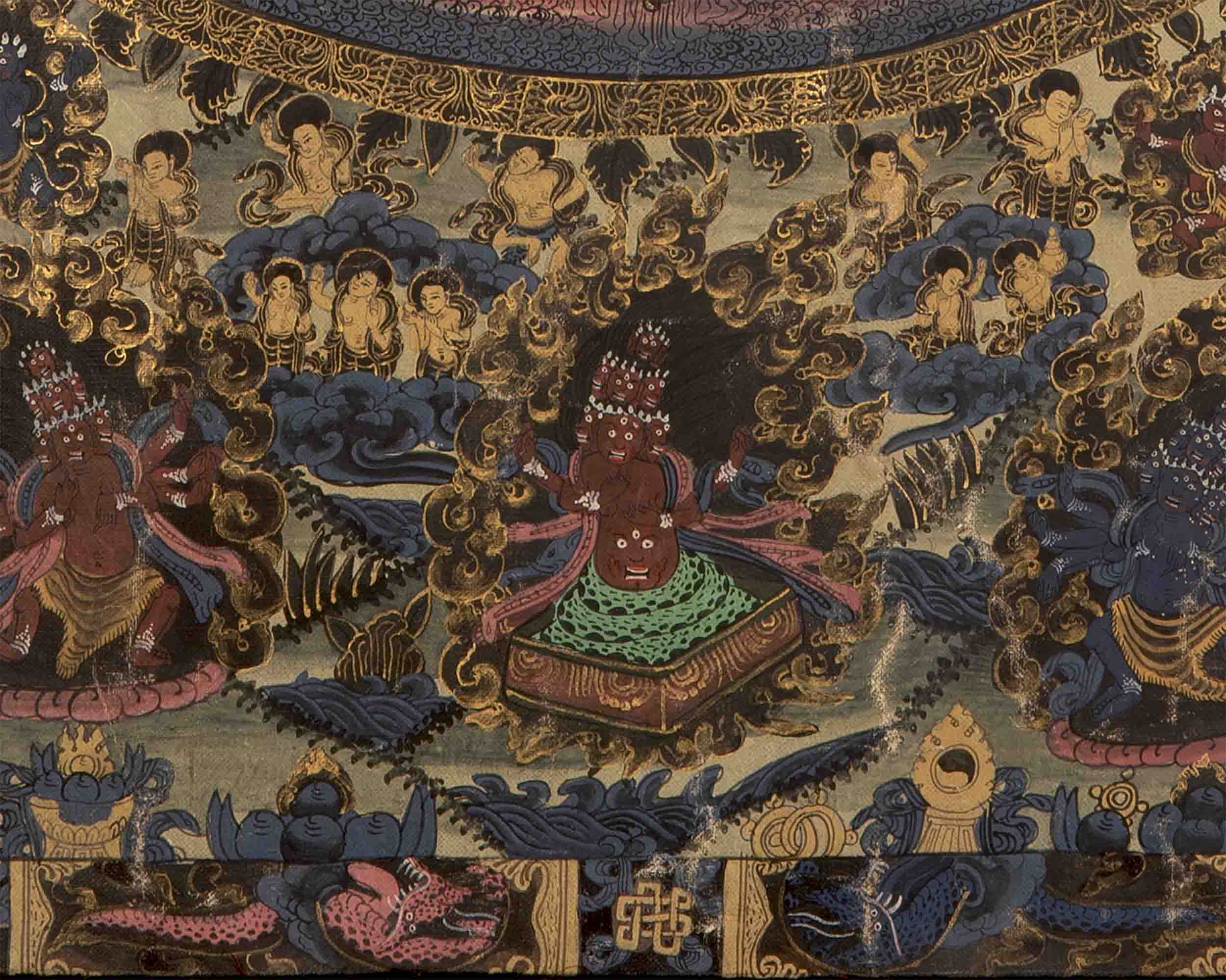 Hand Painted Buddha Mandala Thangka | Art Painting With Brocade