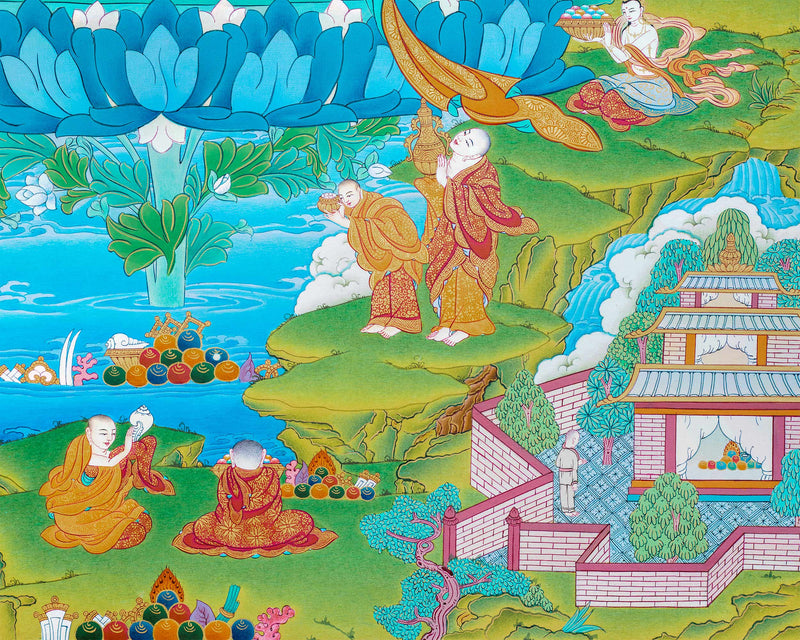 White Tara With Umbrella | Mother Deity Thangka Painting | Buddhist