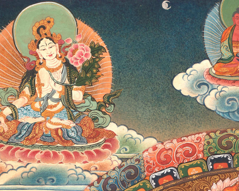 Chenrezig Mandala Thangka | Handpainted Religious Buddhist Art