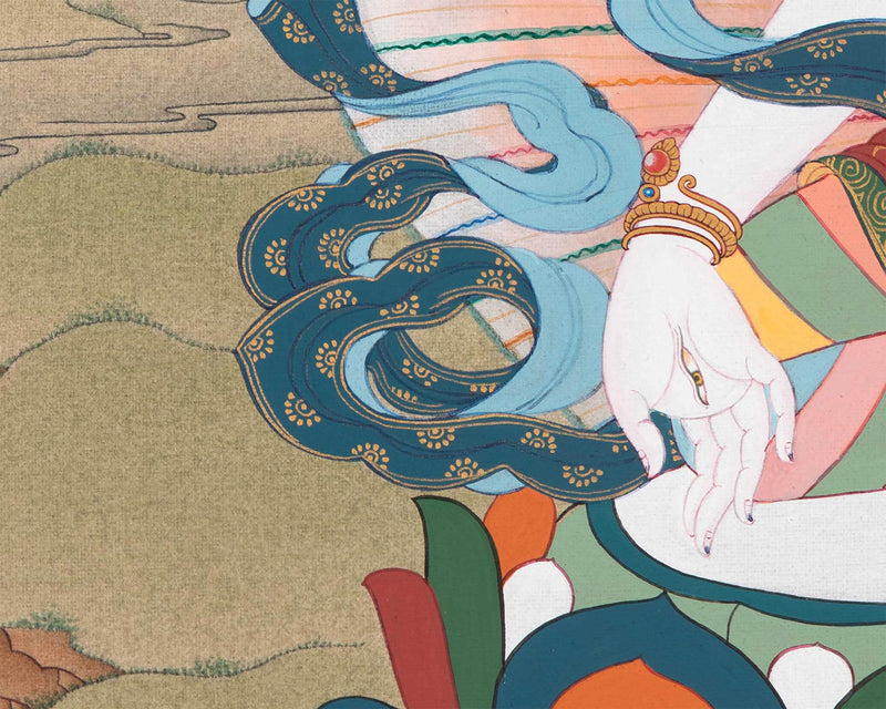 White Tara Thangka in Karma Gadri Tradition