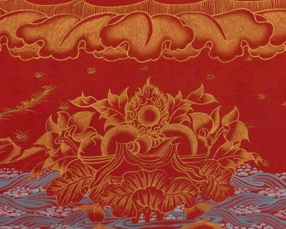 Manjushree Thangka | 24K Gold Style  Painting | Religious Wall Decors