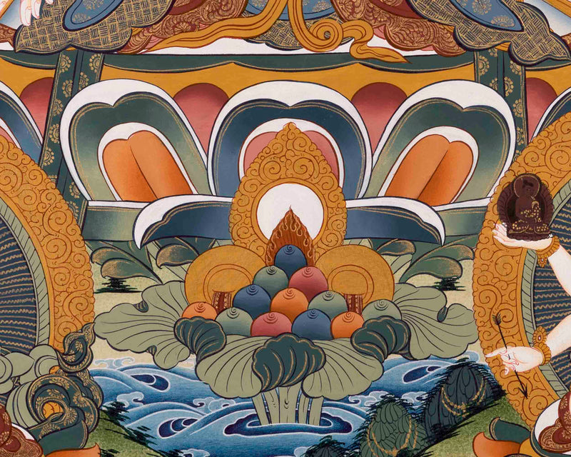 White Tara Thangka Painting | Female Bodhisattva | Decorative Art