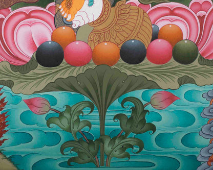 Dzambala Kubera Thangka | Wealth Deity | Religious Wall Decors