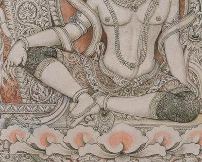 High-Quality Giclee Print Of Indra Deity | The Ruler Of Trayastriṃsa Heaven, Buddhist Cosmology