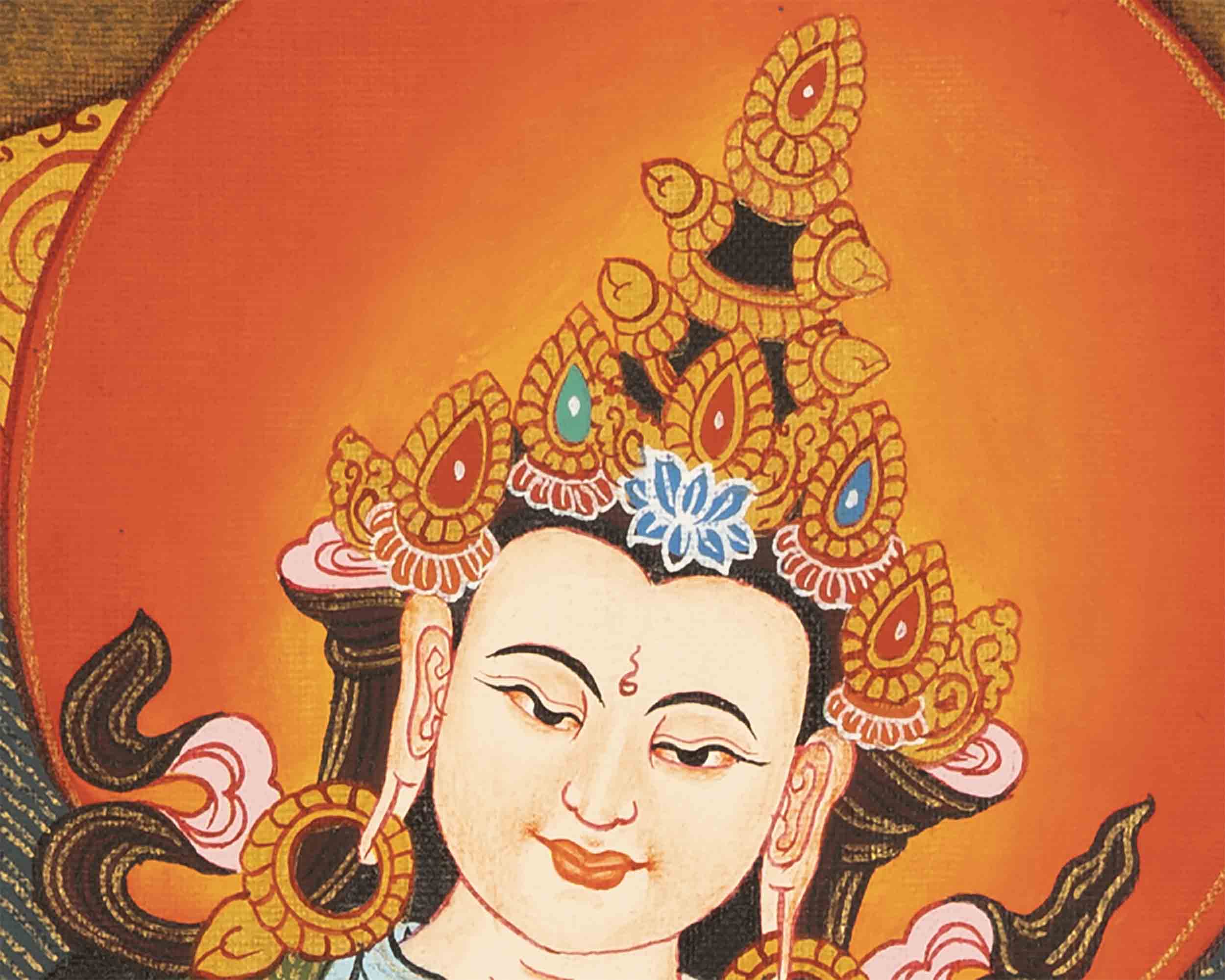 Vajrasattva Buddhist Thangka | Religious Wall Decor