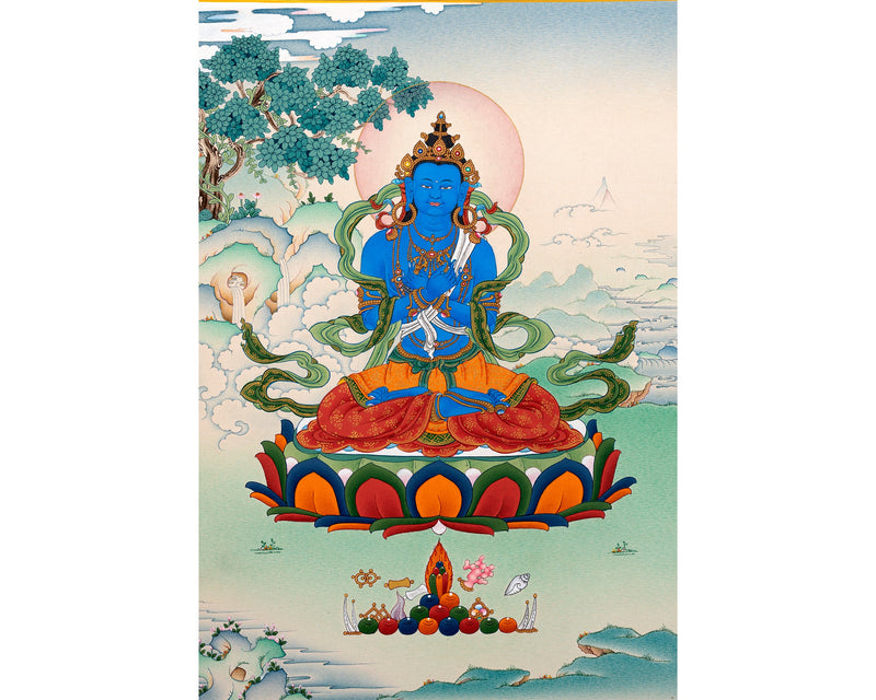 Vajradhara Buddha Thangka | Hand Painted Tibetan Art