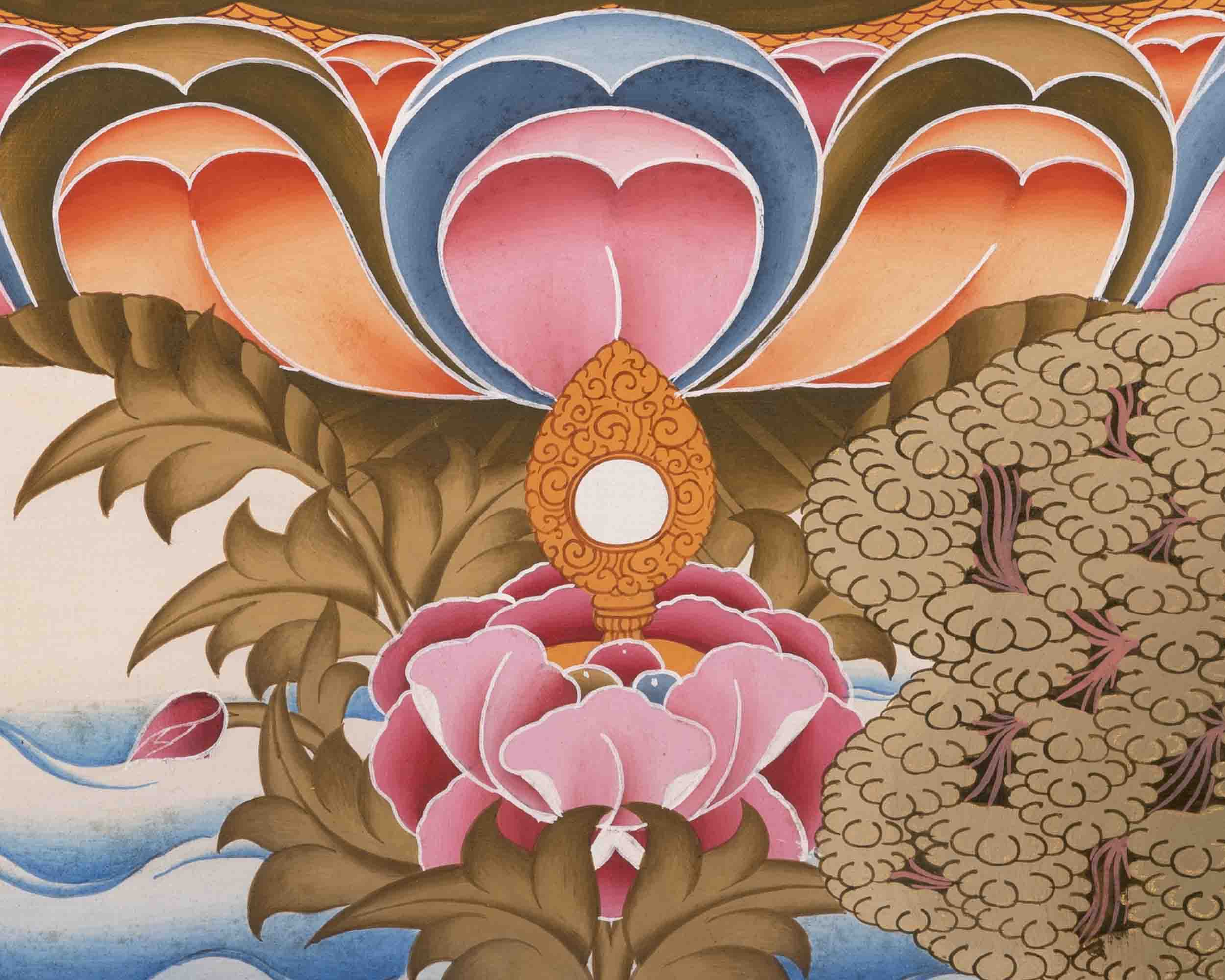 Wisdom Bodhisattva Manjushri | Religious Buddhist Thangka | Wall Decors