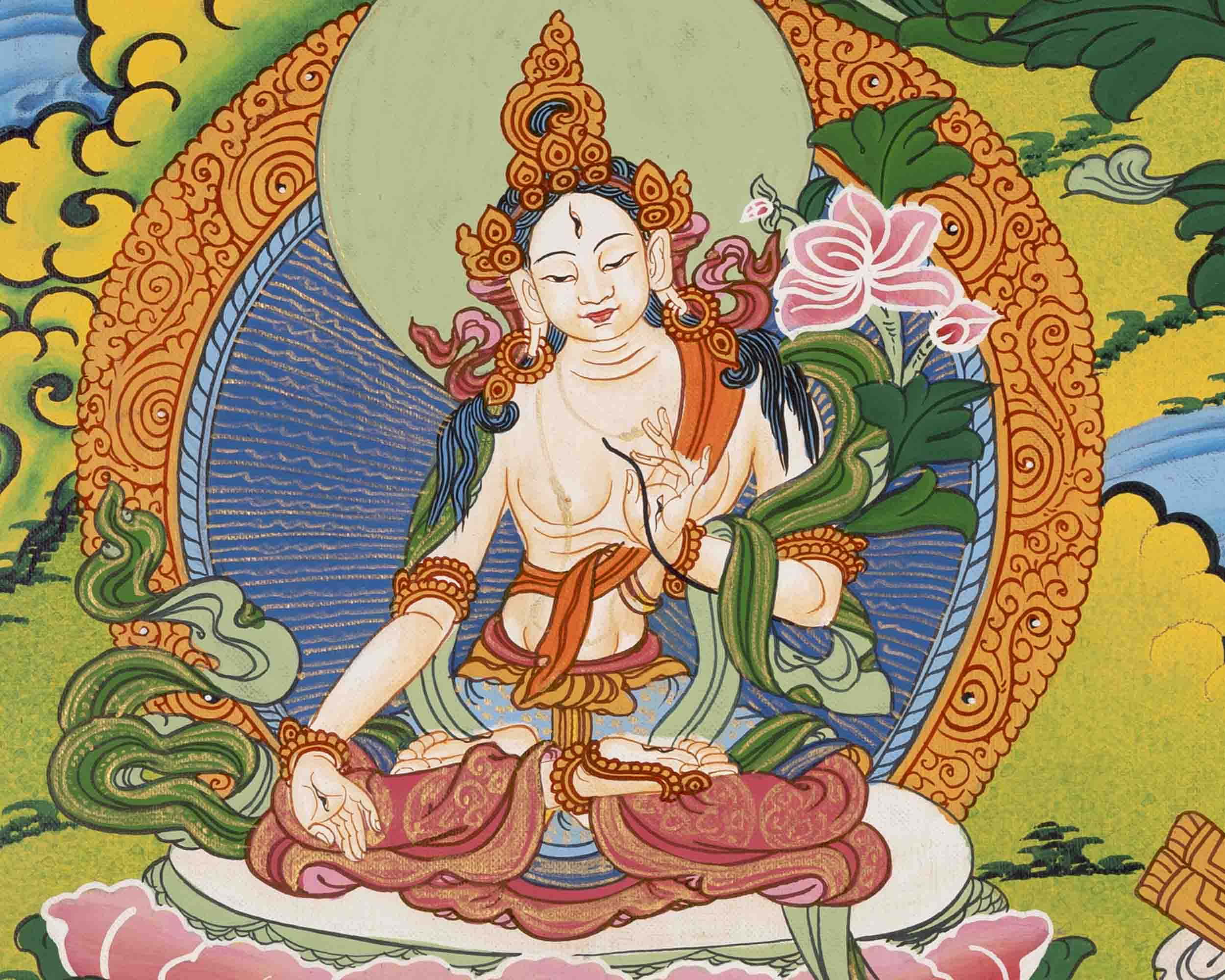 Amitayus Buddha Thangka | Traditional Buddhist Painting | Wall Decors