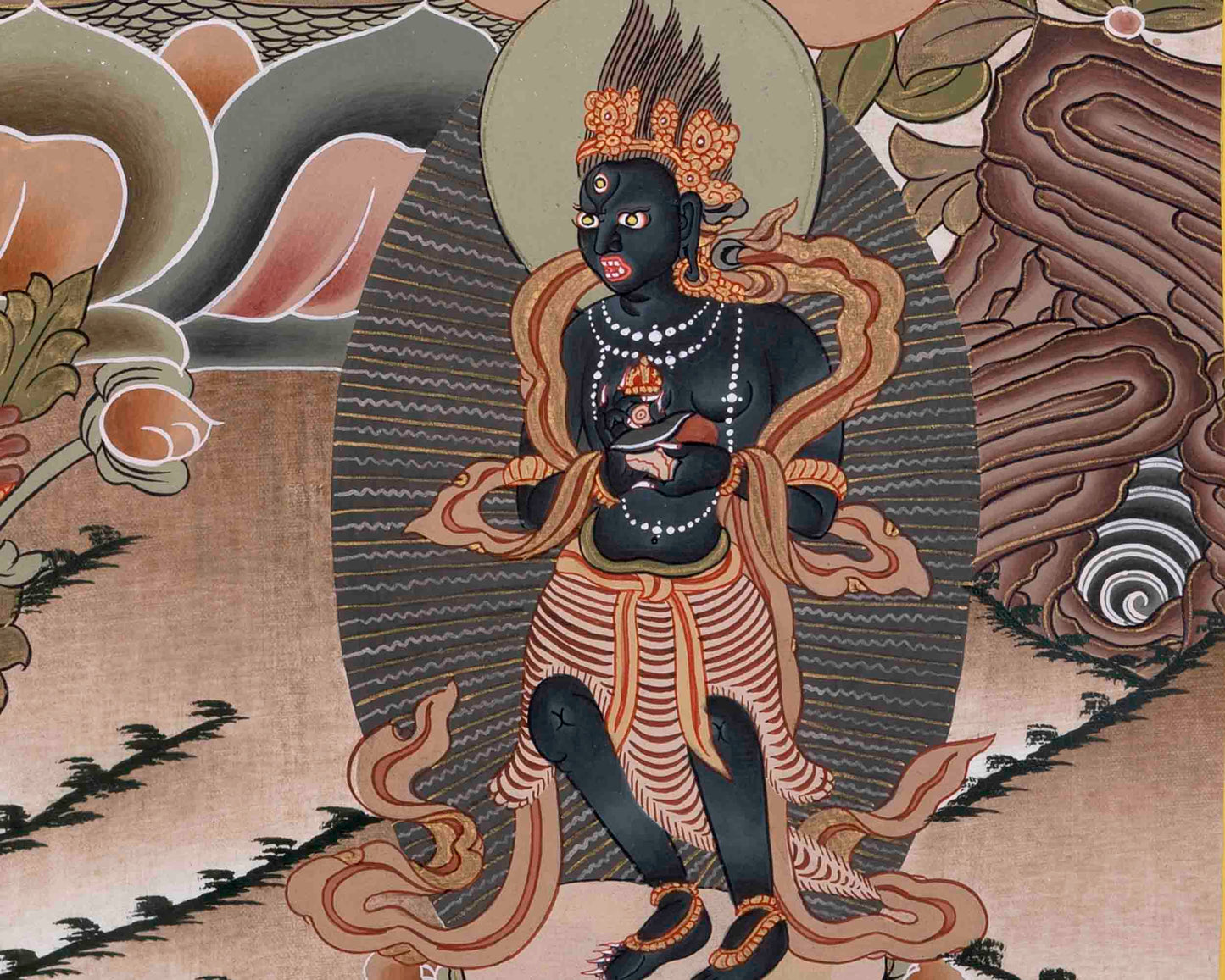 Tibetan Green Tara Thangka | Religious Wall Decoration Painting