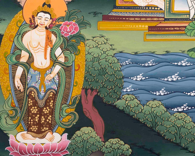 Amitabha Buddha Thangka | Handpainted Tibetan Artwork | Wall Decors