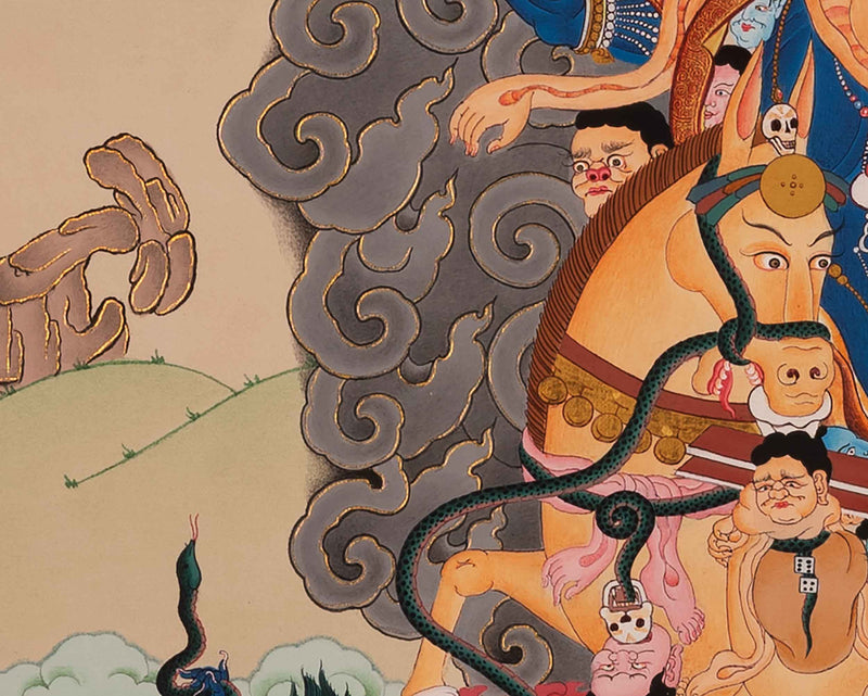 Palden Lhamo Prayer Thangka | Hand-Painted Buddhist Deity Painting