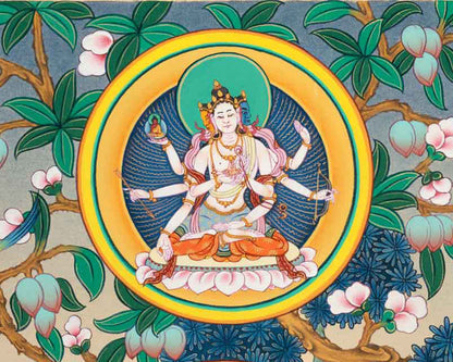 White Tara Wall Art | Traditional Painting| Himalayan Art