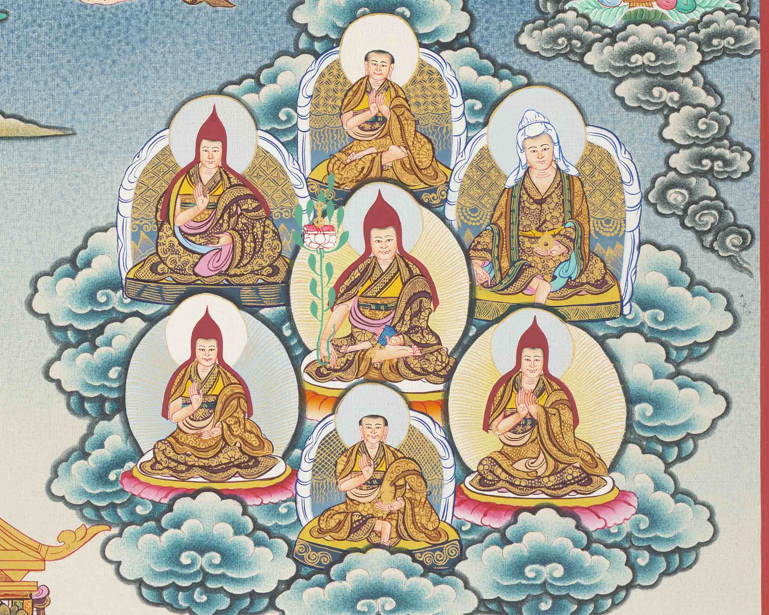 Guru Rinpoche Lineage Tree | Thangka Print | Digital Wall Decors