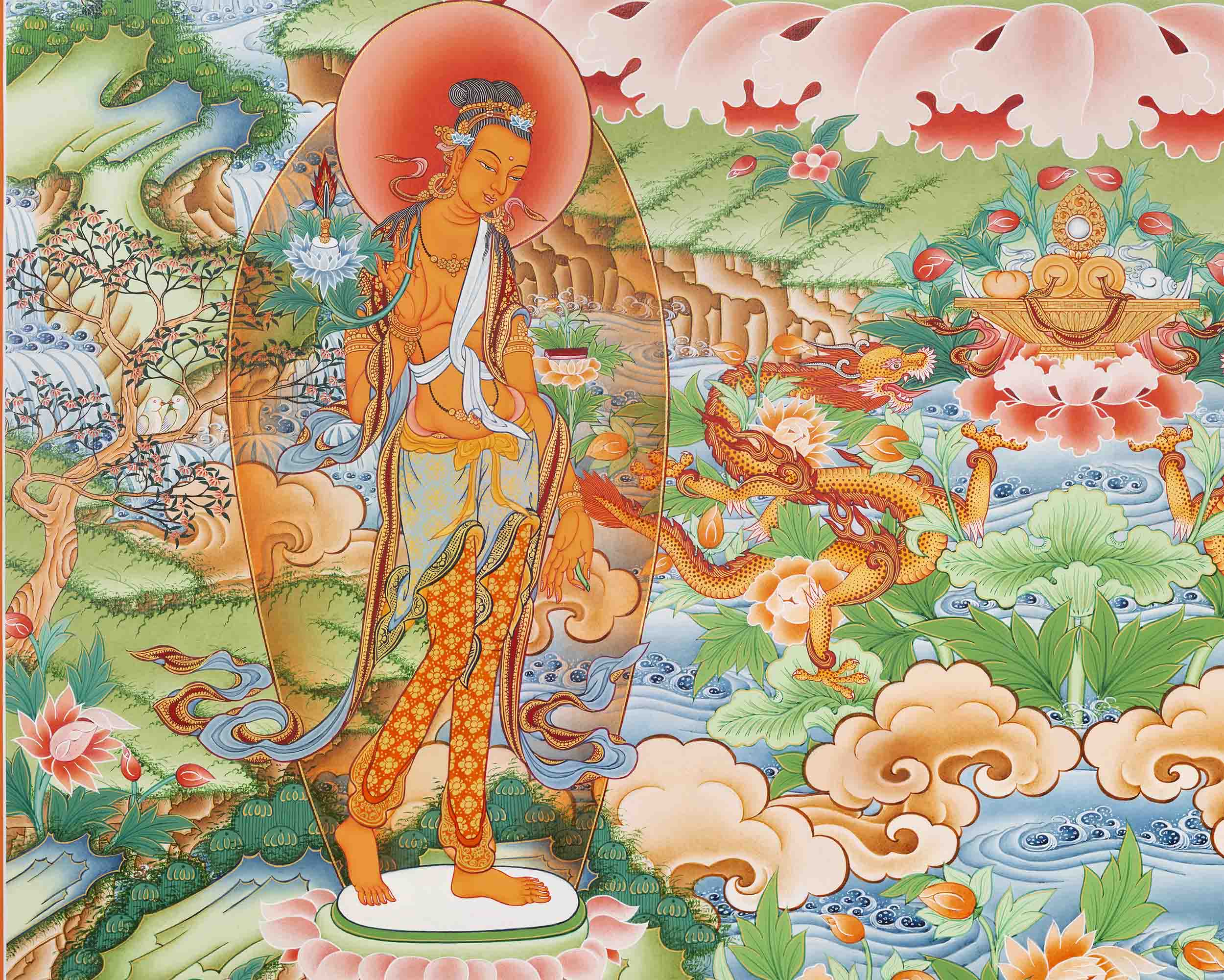 White Tara Print | Traditional Buddhist Art | Wall Decors