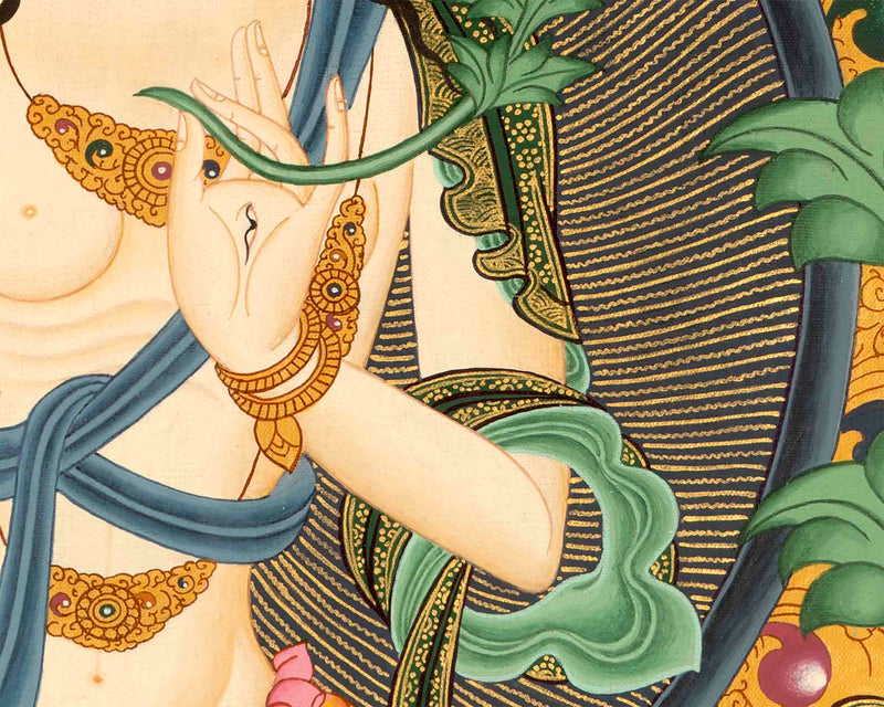 White Rara Painting Thangka | Tibetan Bodhisattva Art