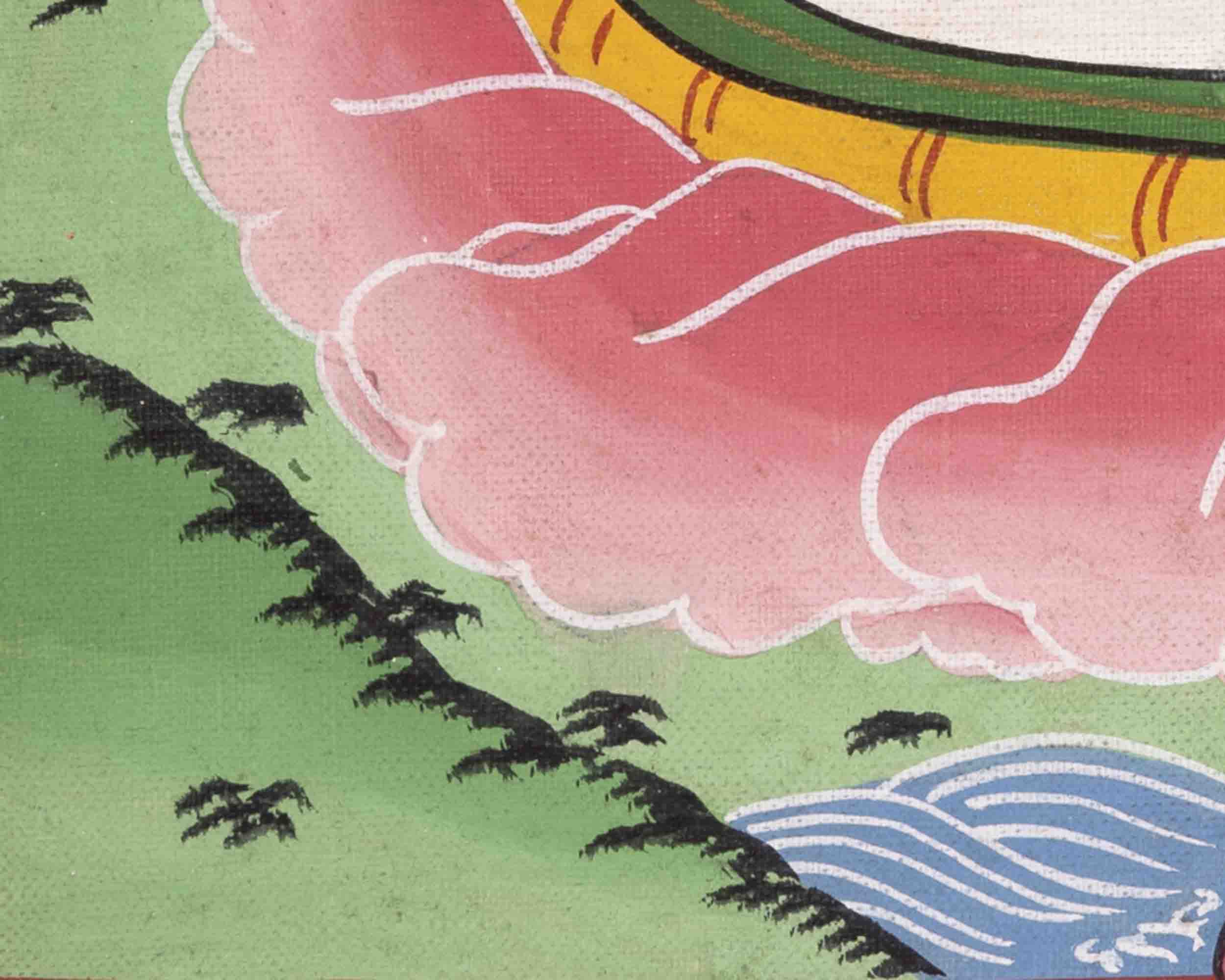 Vintage Avalokitesvara Chengrezig Thangka | Wall Decor Painting
