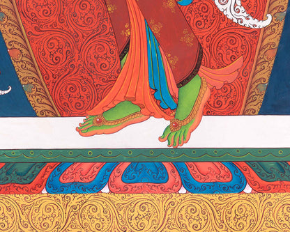 Traditional Green Tara Thangka Print | Prints on Canvas