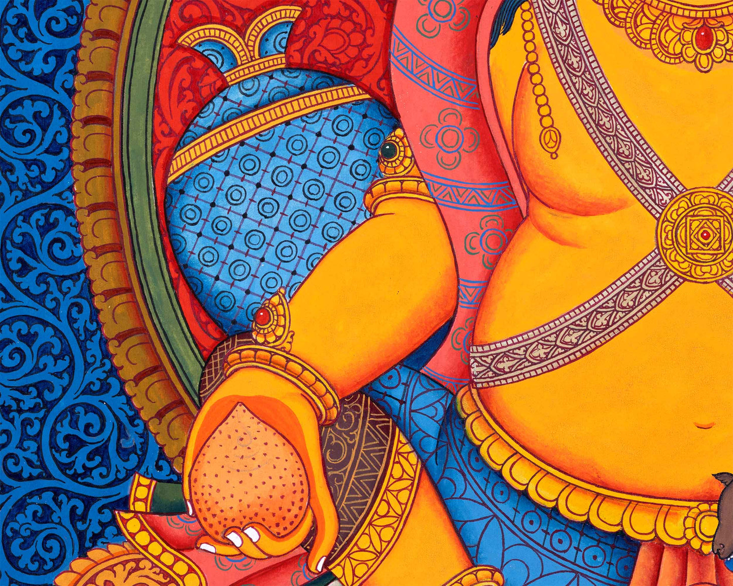 High-Quality Giclee Canvas Art For Jambhala Practice | Traditional Deity Of Weatlh & Prosperity