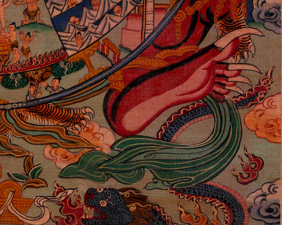 Oil Varnished Bhavachakra Thangka | Religious Buddhist Art | Wall Decors