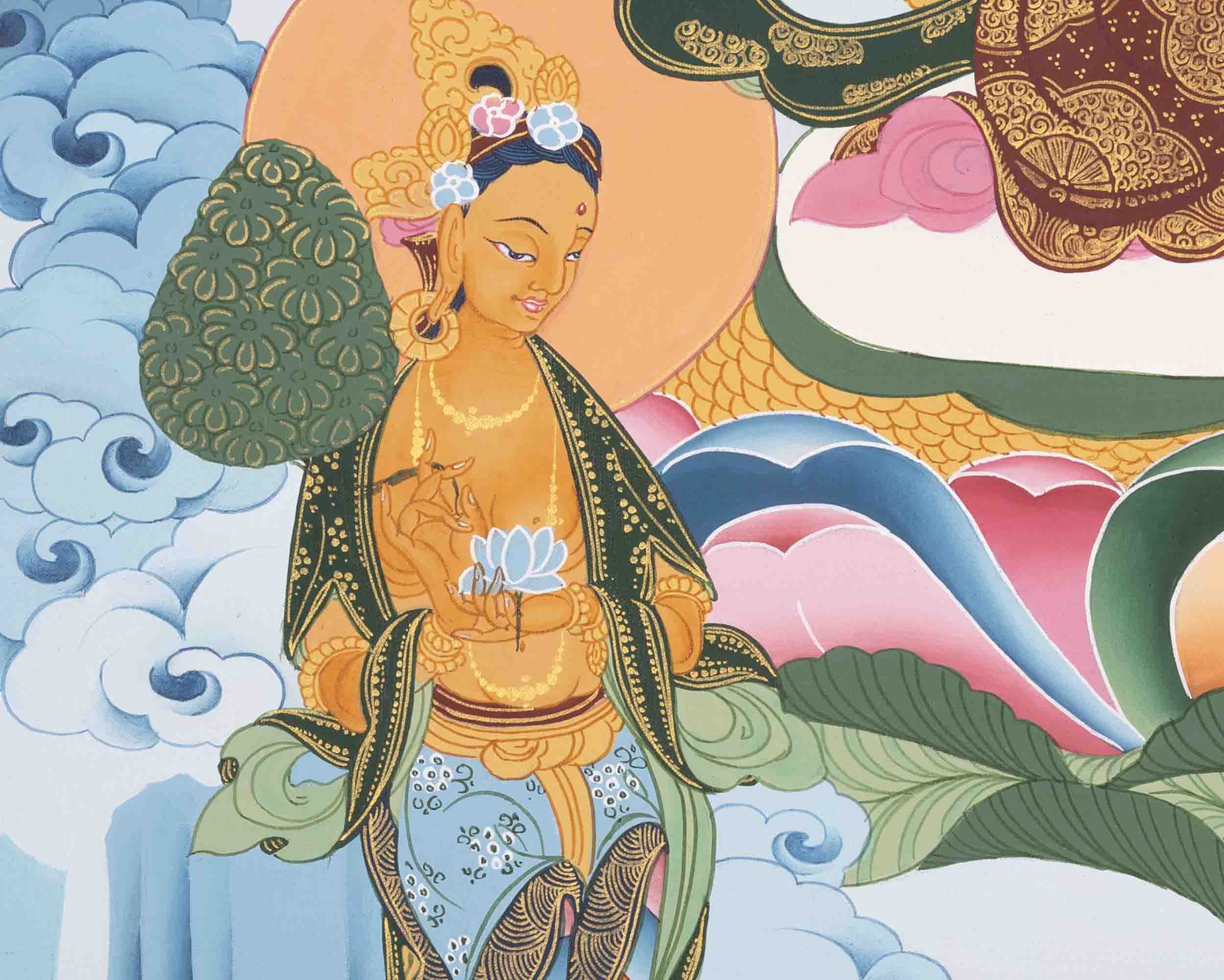 Avalokitesvara Chenresig Thangka | Religious Buddhist Art | Buddhist Gifts
