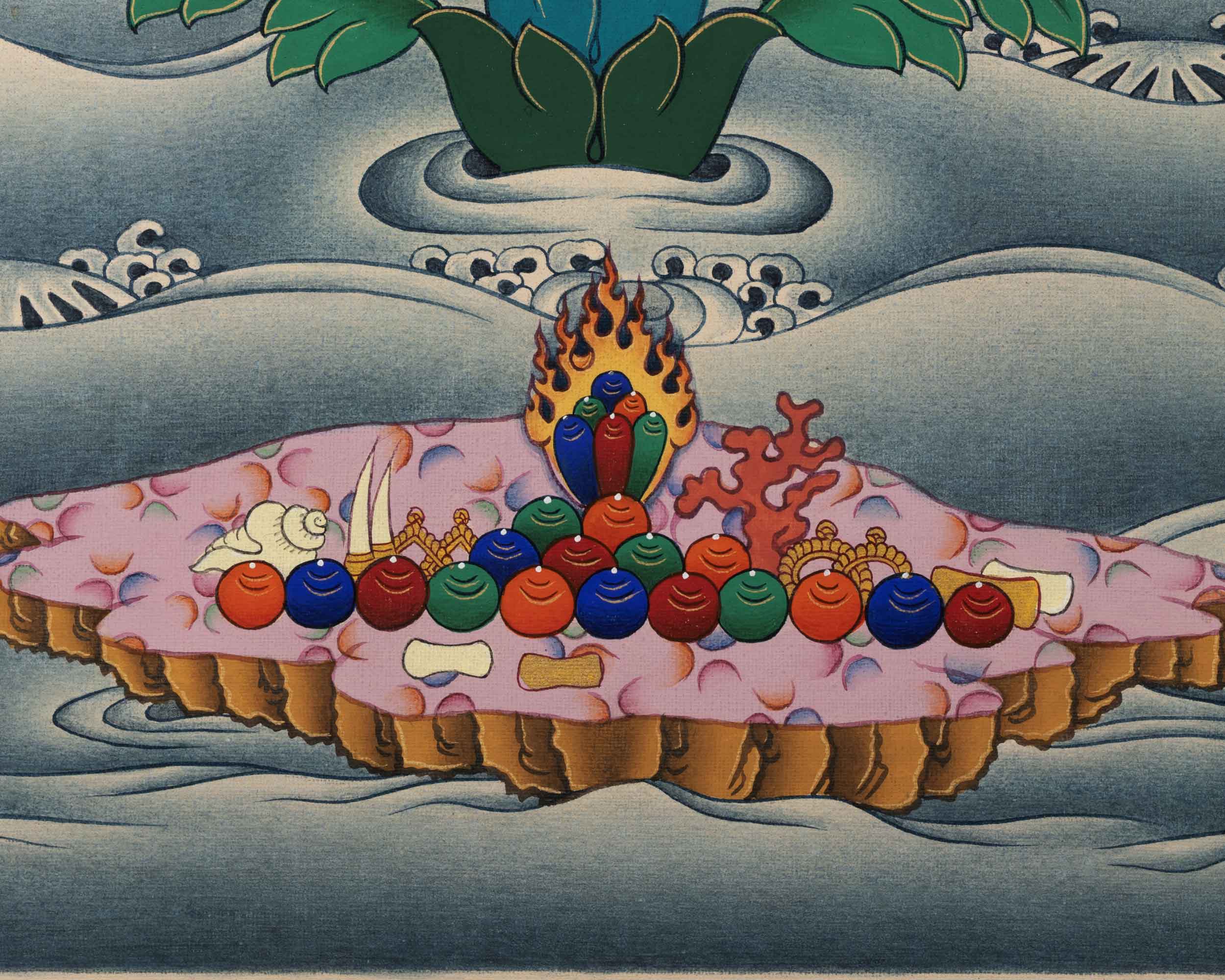 Manjushri God Of Knowledge | High Quality Thangka Print | Spiritual Gifts