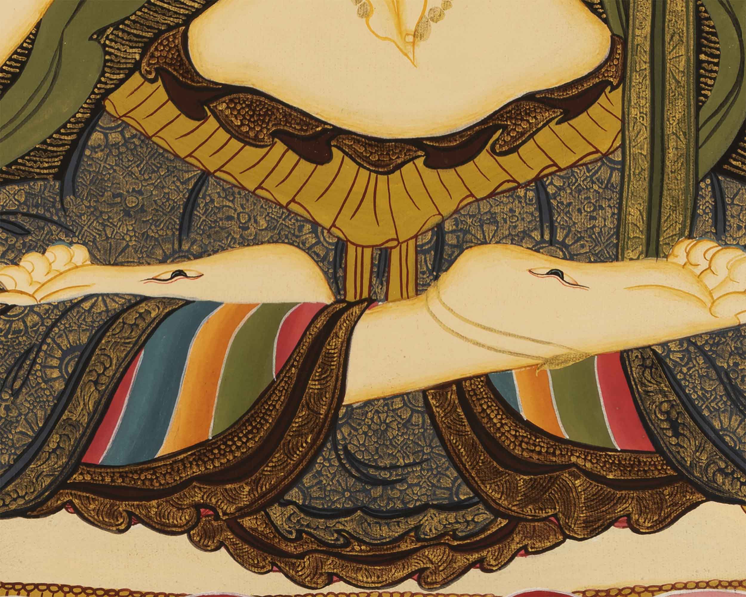 White Tara Thangka Print | Buddhist Female Bodhisattva Art | Wall Decors