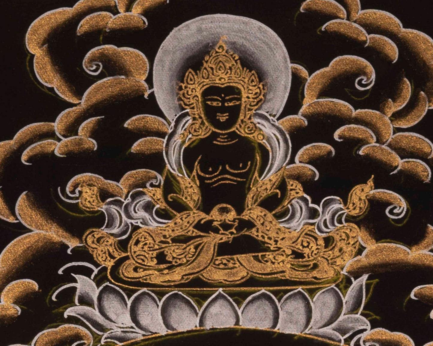 Buddha Shakymuni Thangka | 24K Gold Painted Art