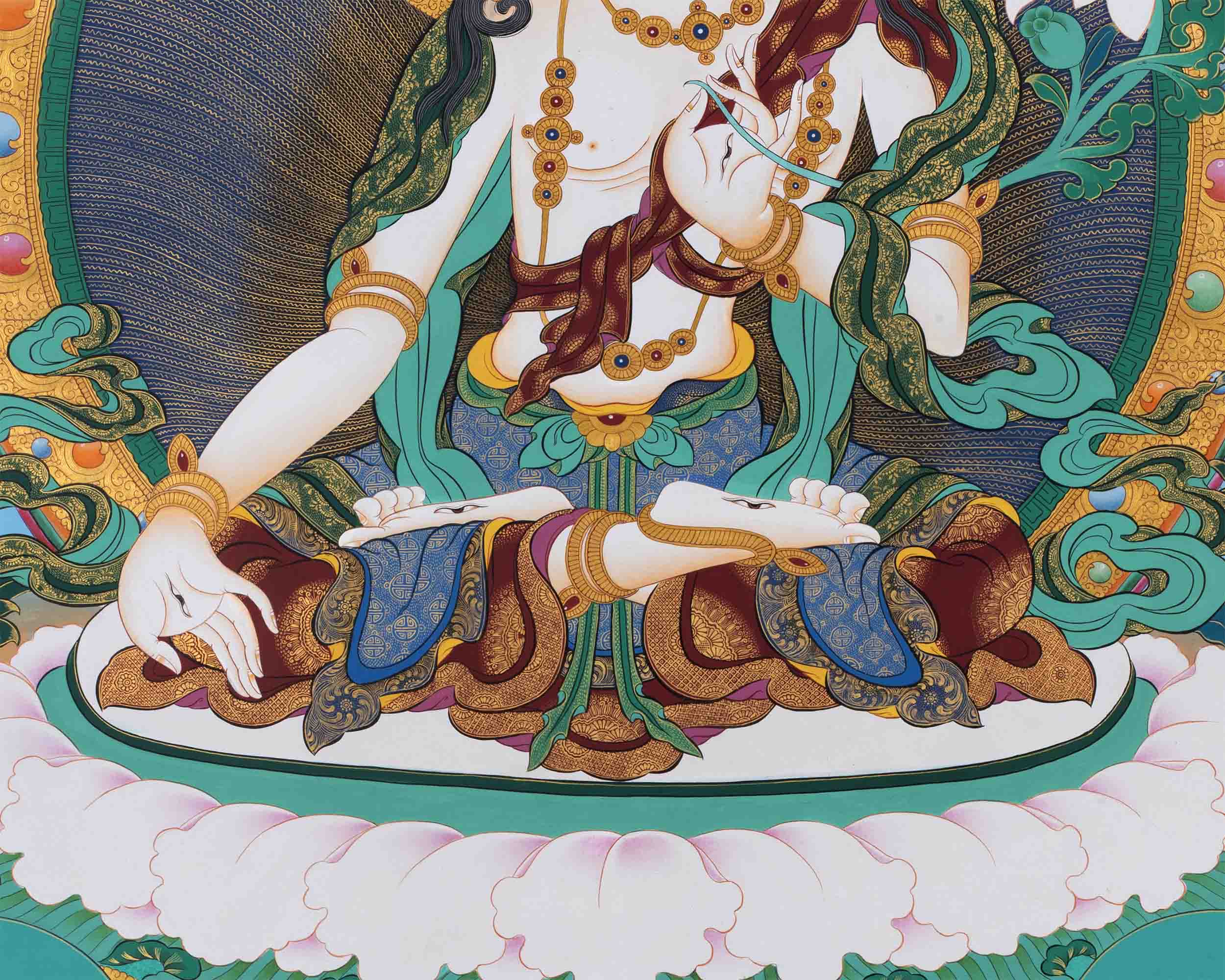 Arya Tara Print | White Tara Thangka | Wall Decoration Print