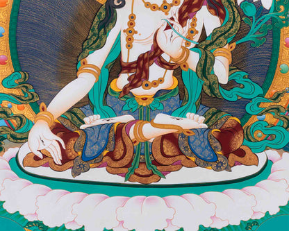 Arya Tara Print | White Tara Thangka | Wall Decoration Print